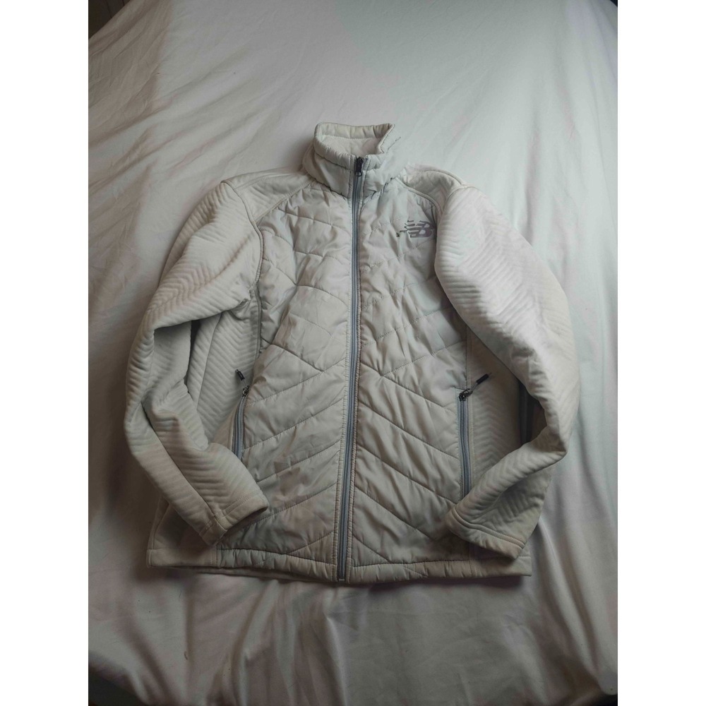 New Balance Jacket Womens S White Quilted Performance Clean Girl Athleisure